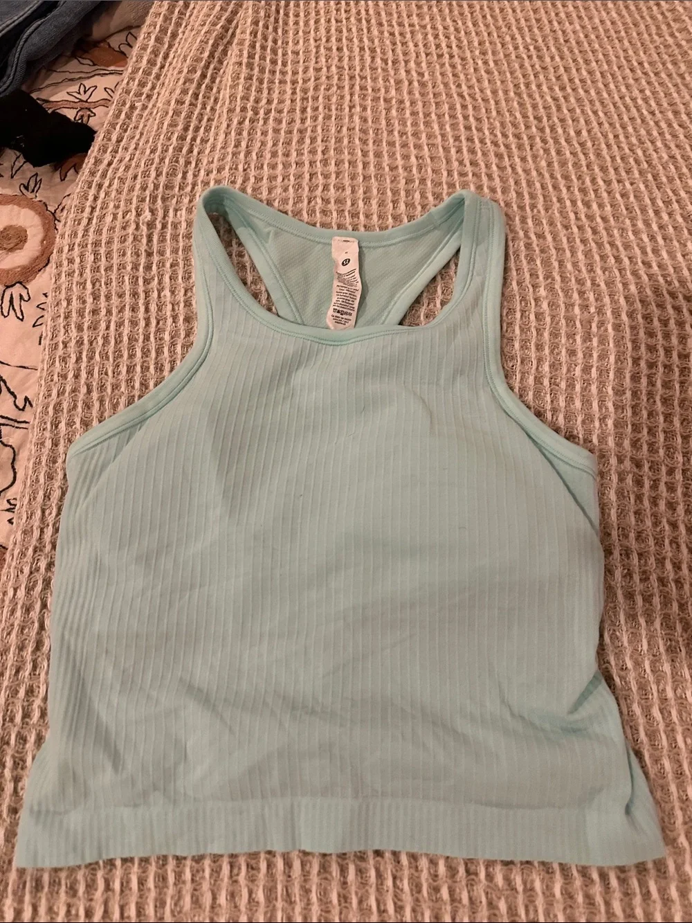 lululemon athletica Light Aqua Ribbed Racerback Tank